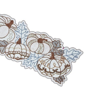 Harvest Pumpkin Table Runner, Handmade Beads Table Runner, Halloween Tableware 13X36 Inch