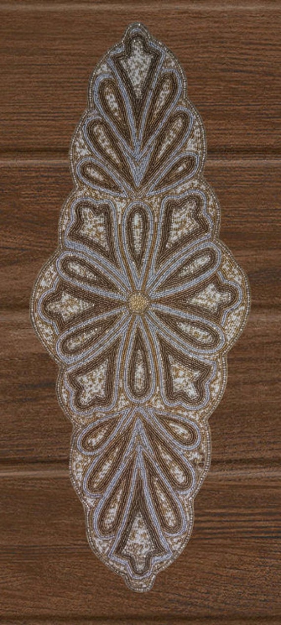 Table Runner 13*36 Inches Handmade Beaded Floral Design Dining Table Topper Table Runner 13*36 Inches Handmade Beaded Floral Design Dining Table Topper