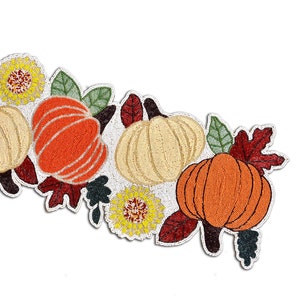 Handmade Beads Table Runner, Multicolor Fall Pumpkin Table Runner, Halloween Tableware 13X36 Inch