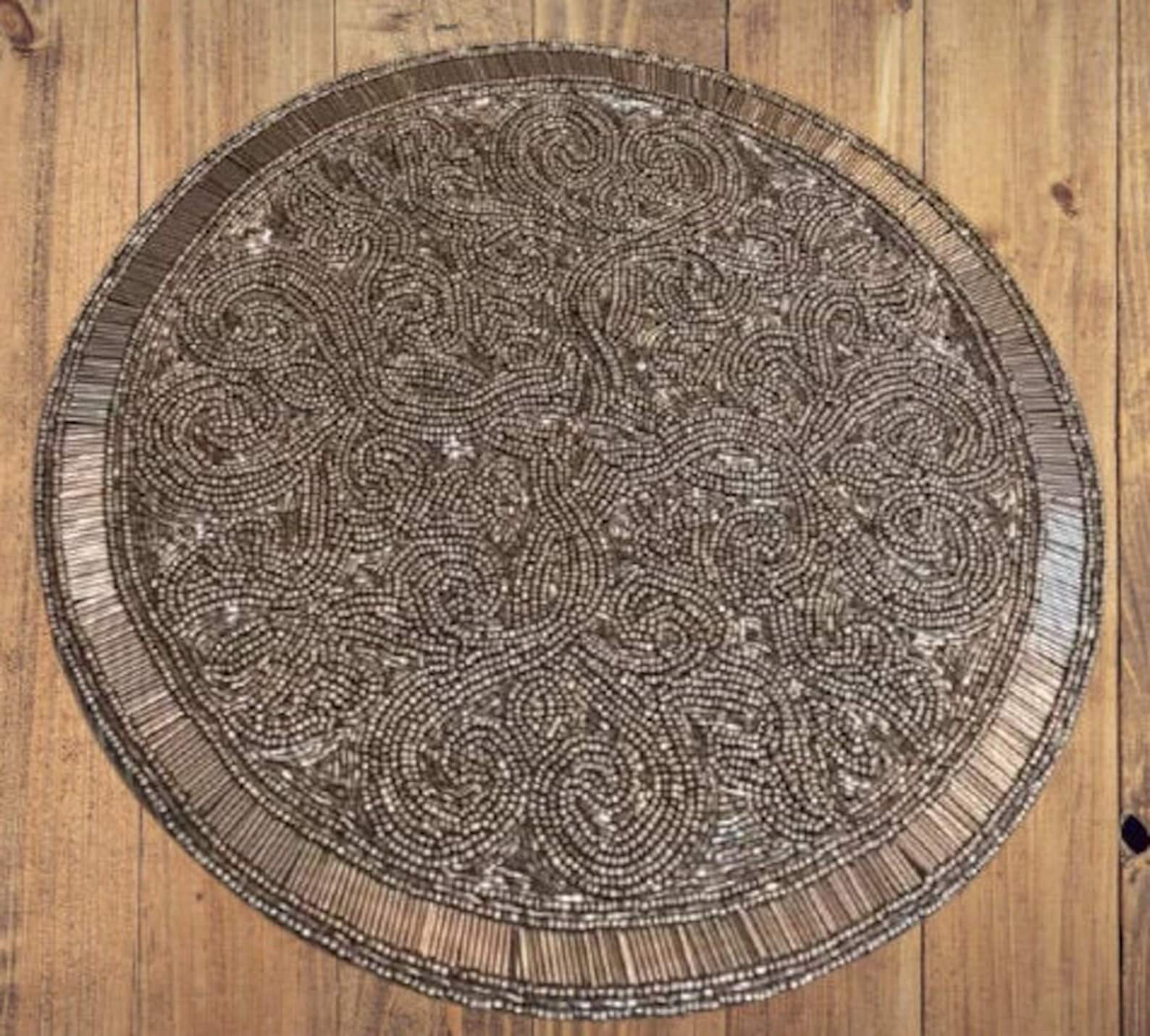 Luxurious Silver Placemats Set Of 2 Table Mats Handmade Etsy