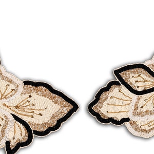 Handmade Beads Placemats, Cream And Gold Tablemats, Designer Charger Plates 13X13 Inch