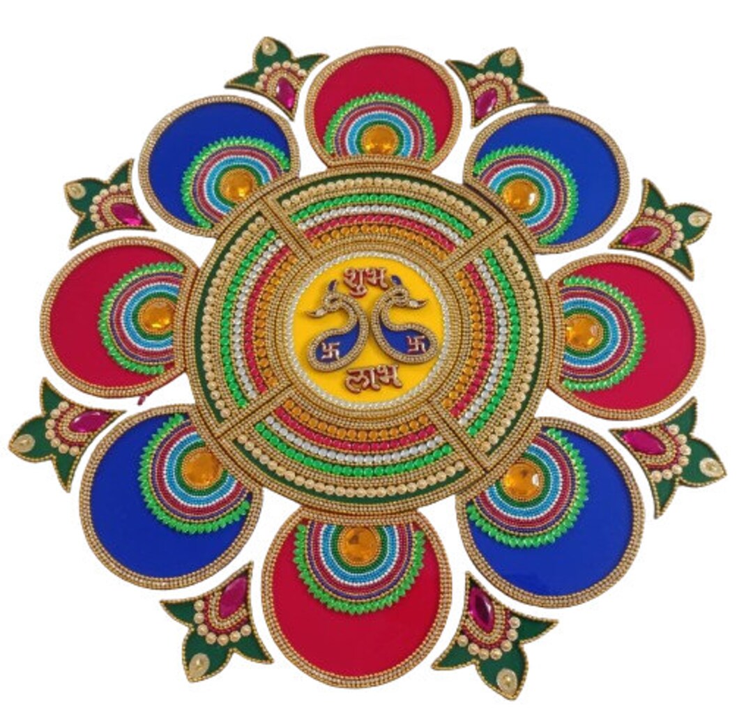 Handmade Acrylic Rangoli for Home and Temple Decor, Traditional Indian ...