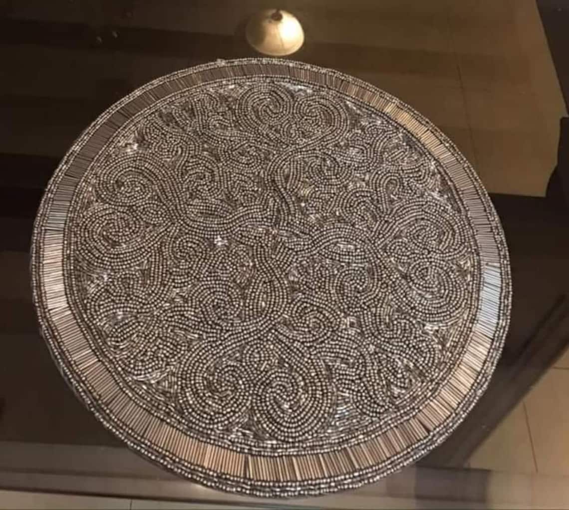 Luxurious Silver Placemats Set Of 2 Table Mats Handmade Etsy