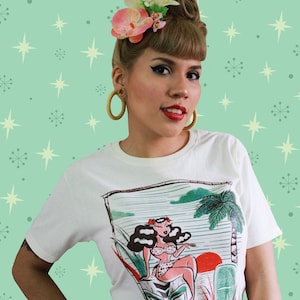 T-shirt tiki/ rockabilly/ retro/ unisex t-shirt/ Retro Tiki/ Tiki Vintage / Hula girl / T-shirt pinup/ Vintage inspired