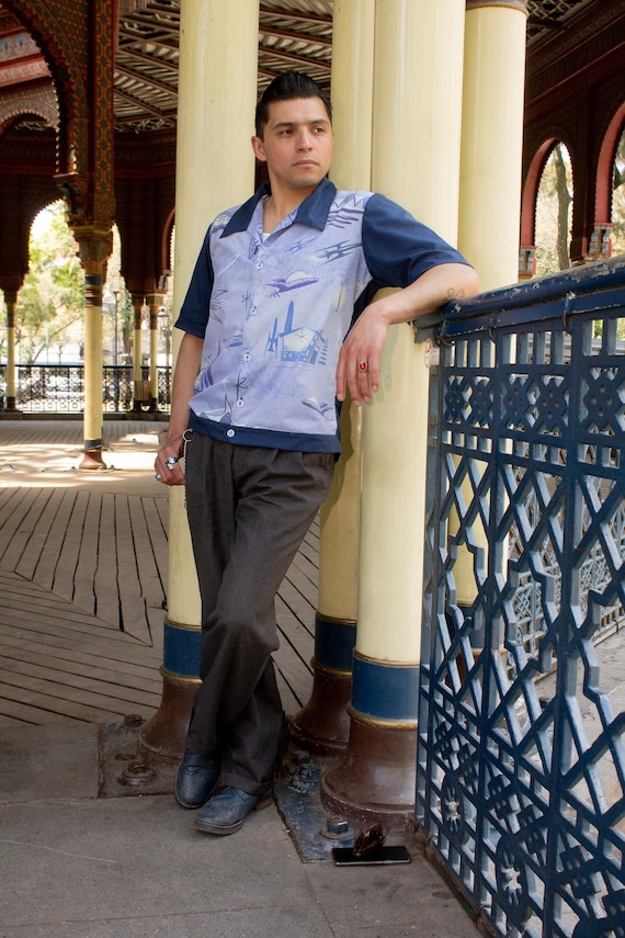 Atomic Shirt / 50s Style/ Mid Century Modern/ Jetsons Inspired 