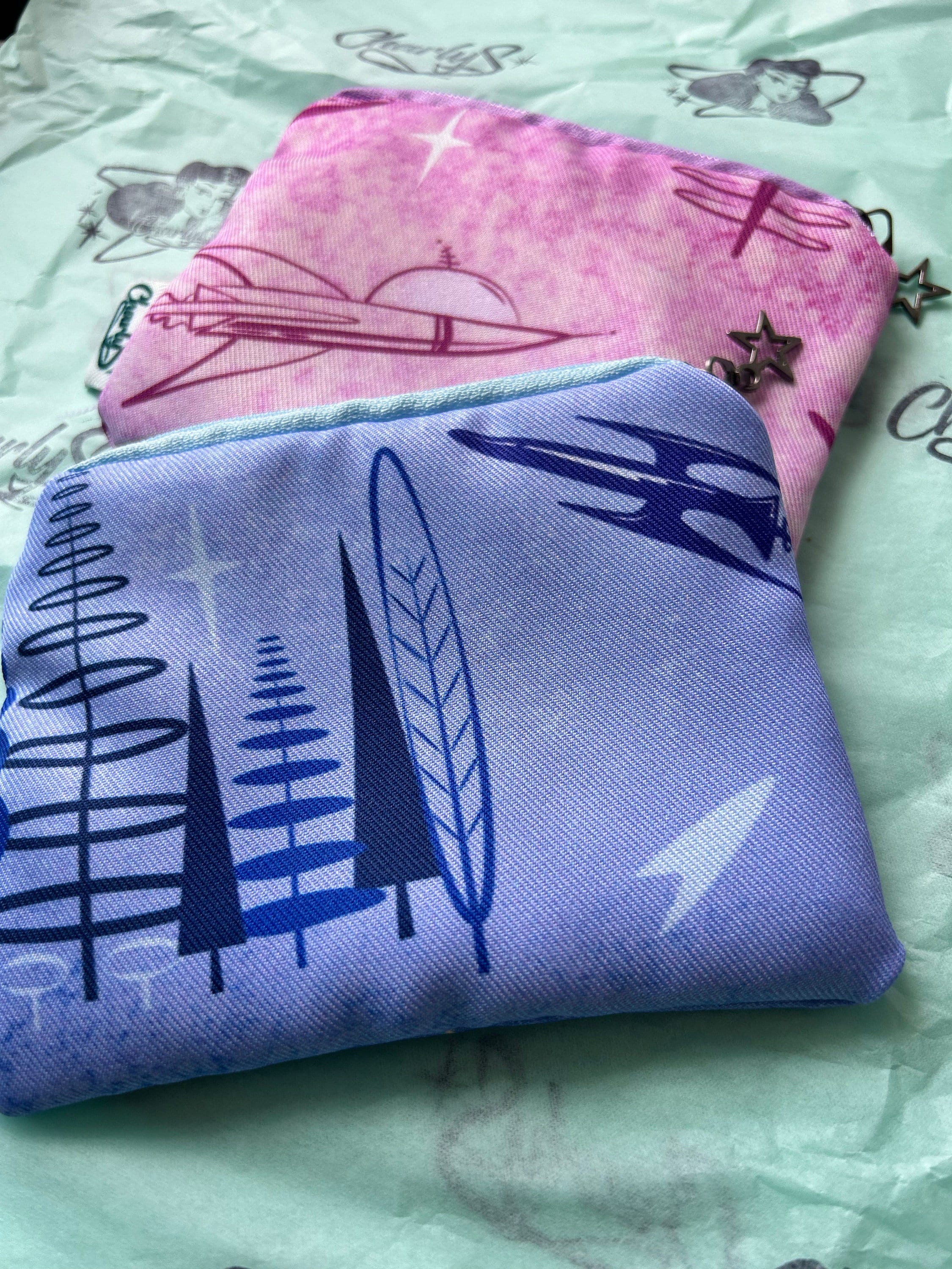 Retro purse/ small fabric wallet/ space purse/ retro future/ retro inspired