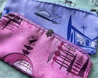 Retro case/ fabric case/ space purse/ retro future/ retro inspired/ retro case
