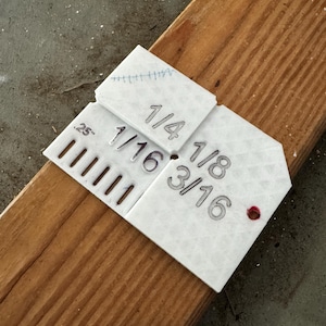 Gauge Tool – Tolerance Checker, Stud Center Finder, 45* Angle Tool w/ Ruler & Keyring | For 2x3 2x4 Framing - 3D printed