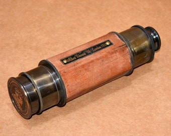 Vintage brass maritime telescope 25/" w.ottway hexagon shape spyglass scope gift