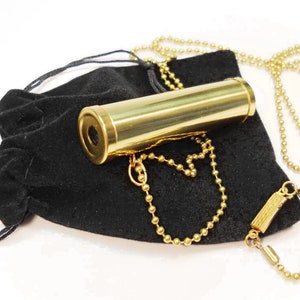 Mini Necklace Wearable Kaleidoscope Gold Brass Kaleidoscope