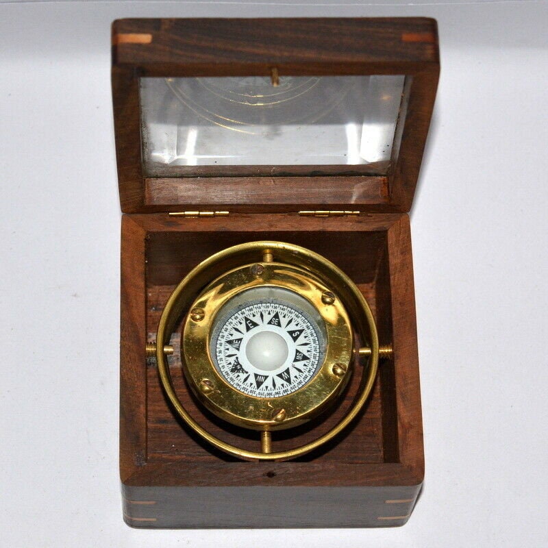 Antique vintage brass compass 4 ship's gimbal Etsy
