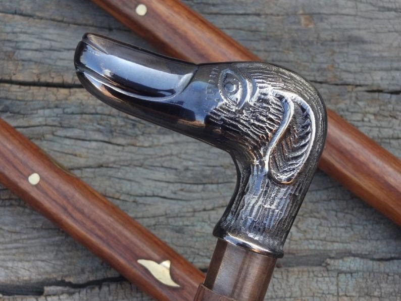 VINTAGE SOLID BRASS DOG HEAD HANDLE DESIGNER STYLE WOODEN WALKING ANTIQUE CANES VINTAGE SOLID BRASS DOG HEAD HANDLE DESIGNER STYLE WOODEN WALKING ANTIQUE CANES