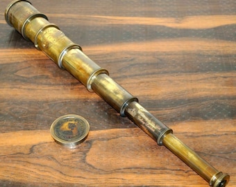 1920 Donald London Brass Engraved Telescope Maritime Spyglass Scope Working Telescope Replica