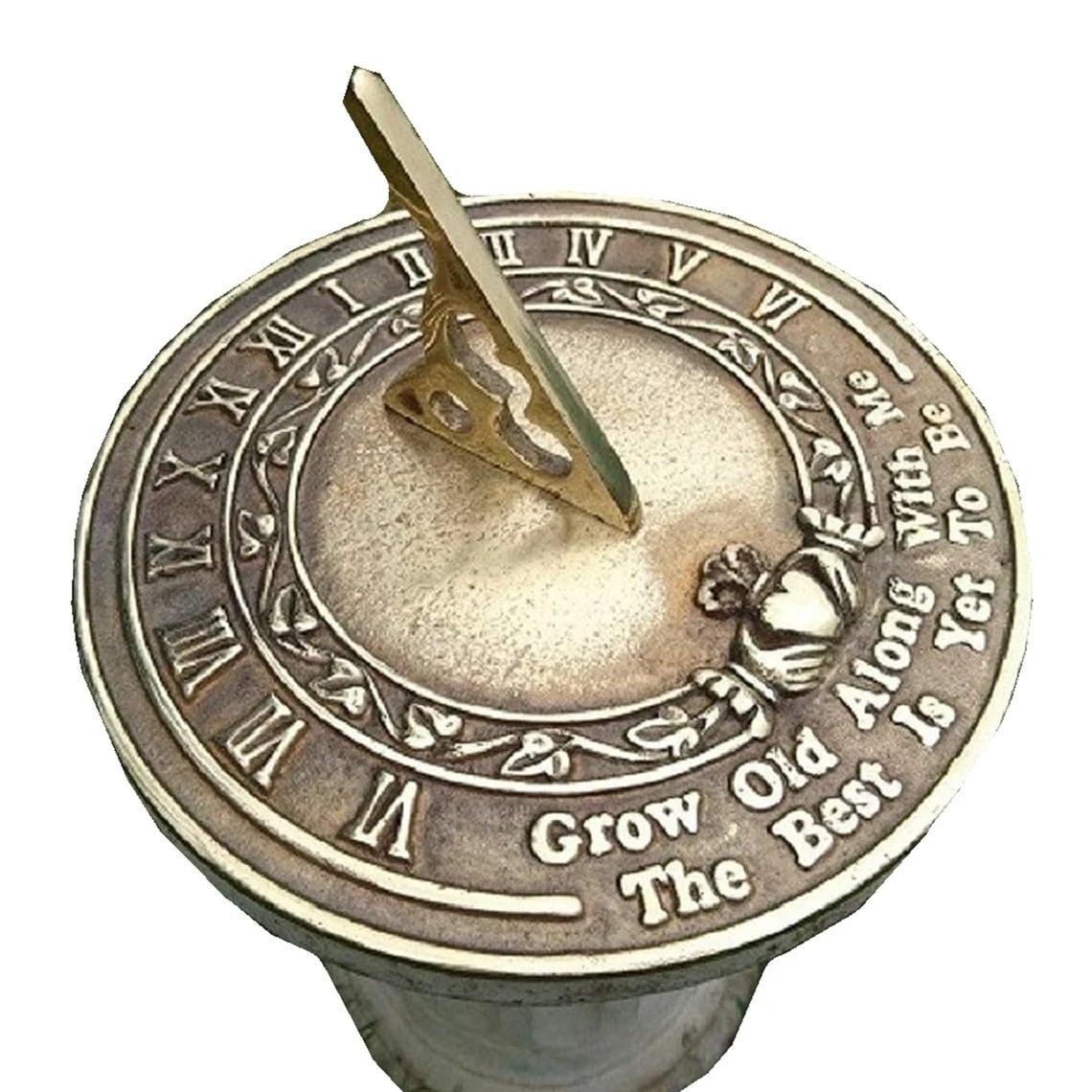 discounted Personalised Engraved Desk Compass 2023 Antique Grow Old Along  With Me Engraved Sundial Compass 