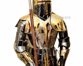 Medieval knight stainless steel full body wearable armor suit halloween combat armor christmas