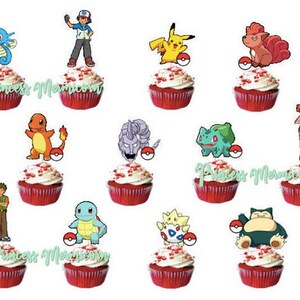 Vintage Pokemon Pikachu Cupcake Topper | Etsy