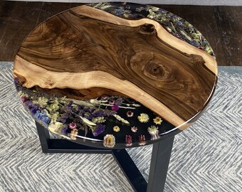 押し花エポキシテーブル、珍しいダイニングテーブル、花のアート 押し花エポキシテーブル、珍しいダイニングテーブル、花のアート
