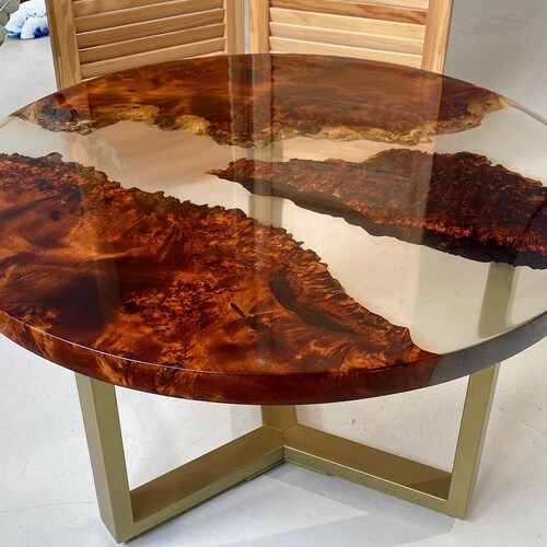 Chesnut Clear Resin Coffee Table Etsy