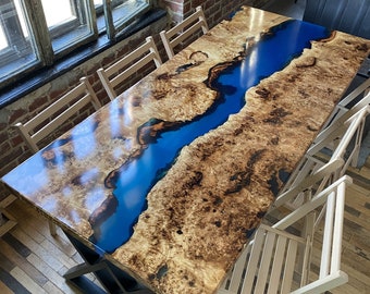 Modern Dining Table, Epoxy River Table, Resin Wooden Table Custom Dine Table, Kitchen Table, Unique Table, Dining Room Furniture