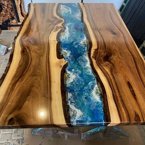 Epoxy Resin Dining Table, River Epoxy Dining Table, Live Edge Epoxy Table, Resin Dining Table, Epoxy Dining Table, Epoxy River Table