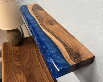 Modern Epoxy Wall Shelf, Many Colors, Resin Wood Floating Shelves, Entryway Wall Storage, Christmas Gift Idea