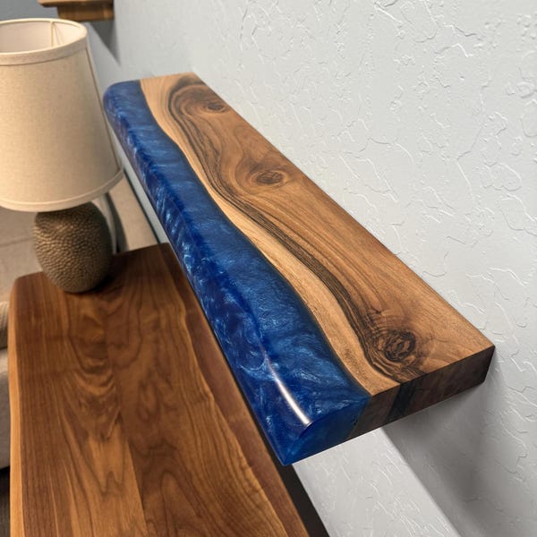 Modern Epoxy Wall Shelf, Many Colors, Resin Wood Floating Shelves, Entryway Wall Storage, Appartment Furniture