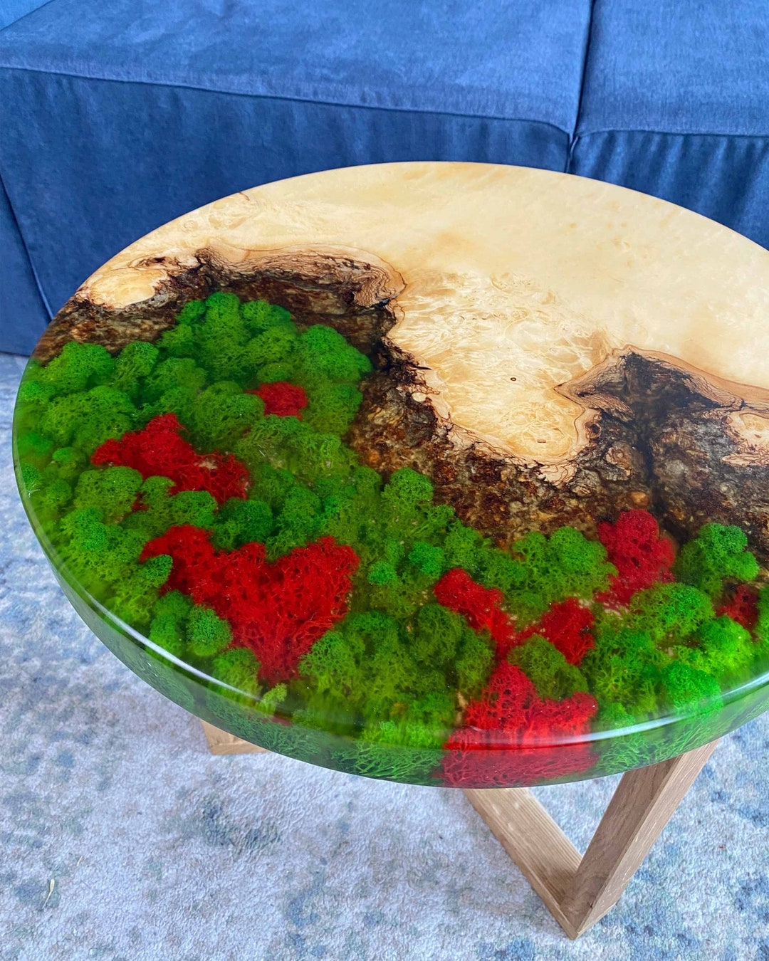 Moss Epoxy Table, Epoxy Resin Tables, Moss Art, Nature Tables, Epoxy Dining Table, Round Coffee