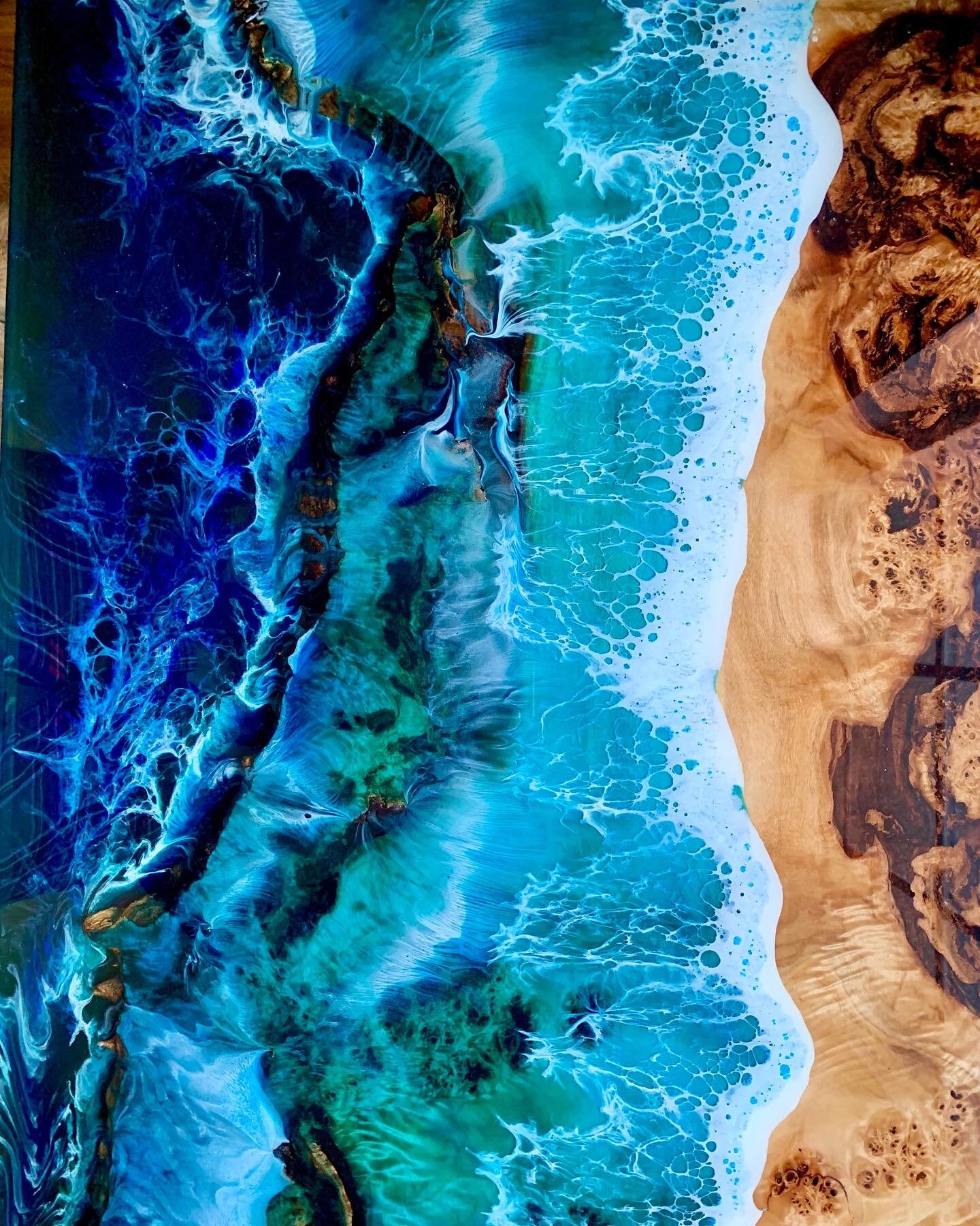 Epoxy Resin Table Fluorescent Epoxy Resin Art Table Ocean Etsy Australia