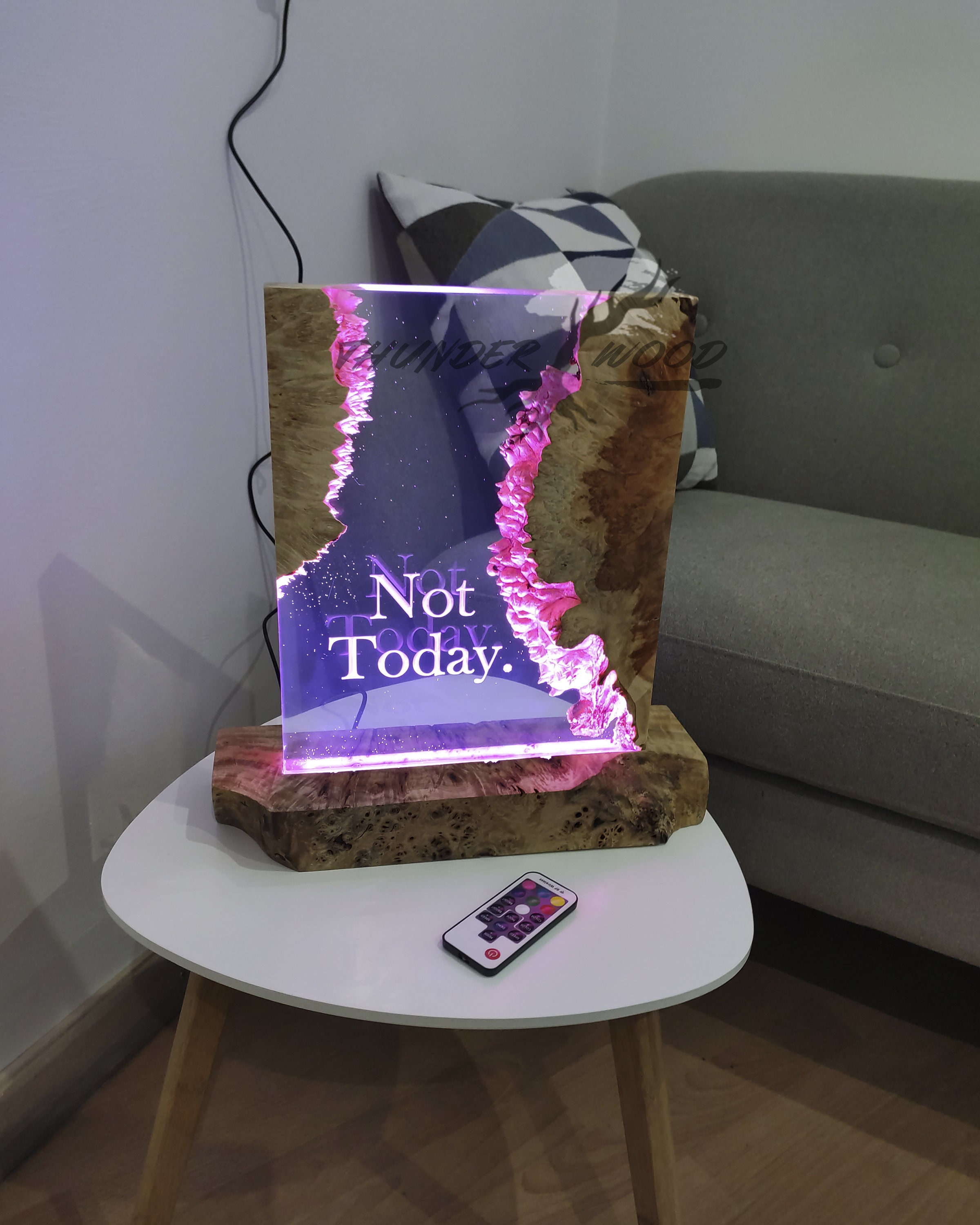 Epoxy Resin Lamp Wooden Night Light Unique Decor Decorative Etsy