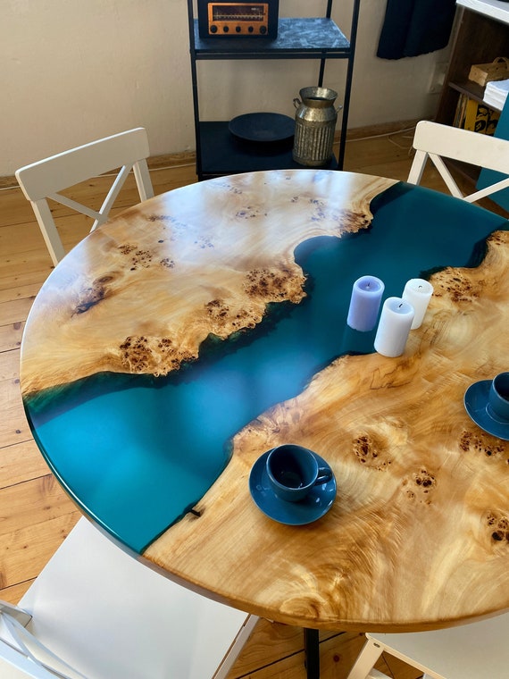 paneel vloeiend Vlekkeloos Ronde eettafel Eettafel Ronde tafel Tafel epoxy hars koffie - Etsy Nederland