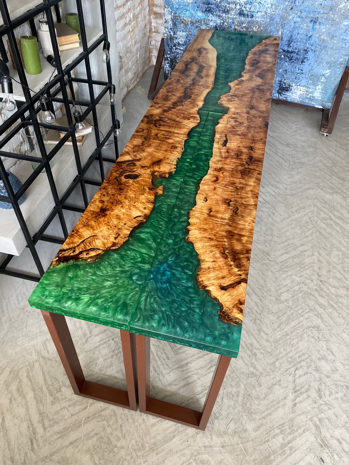 Folding Table Loft Epoxy Resin Table Custom Epoxy Resin Etsy