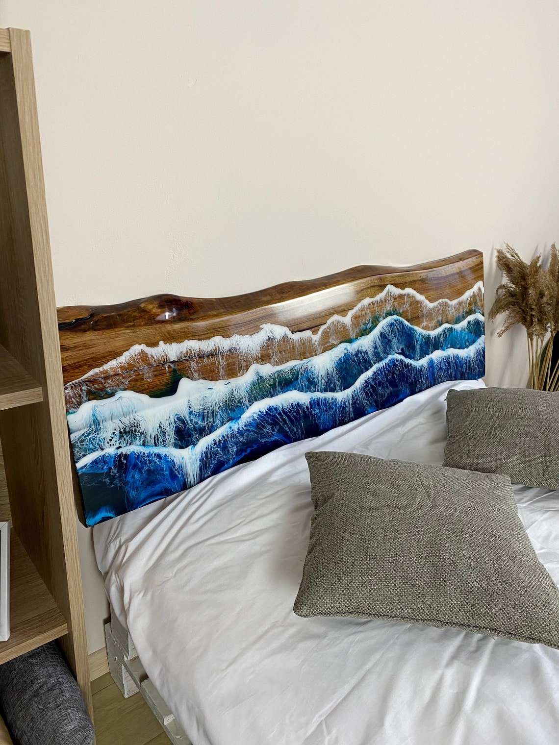 Custom Headboard Epoxy Resin Headboard Wooden Headboard Etsy