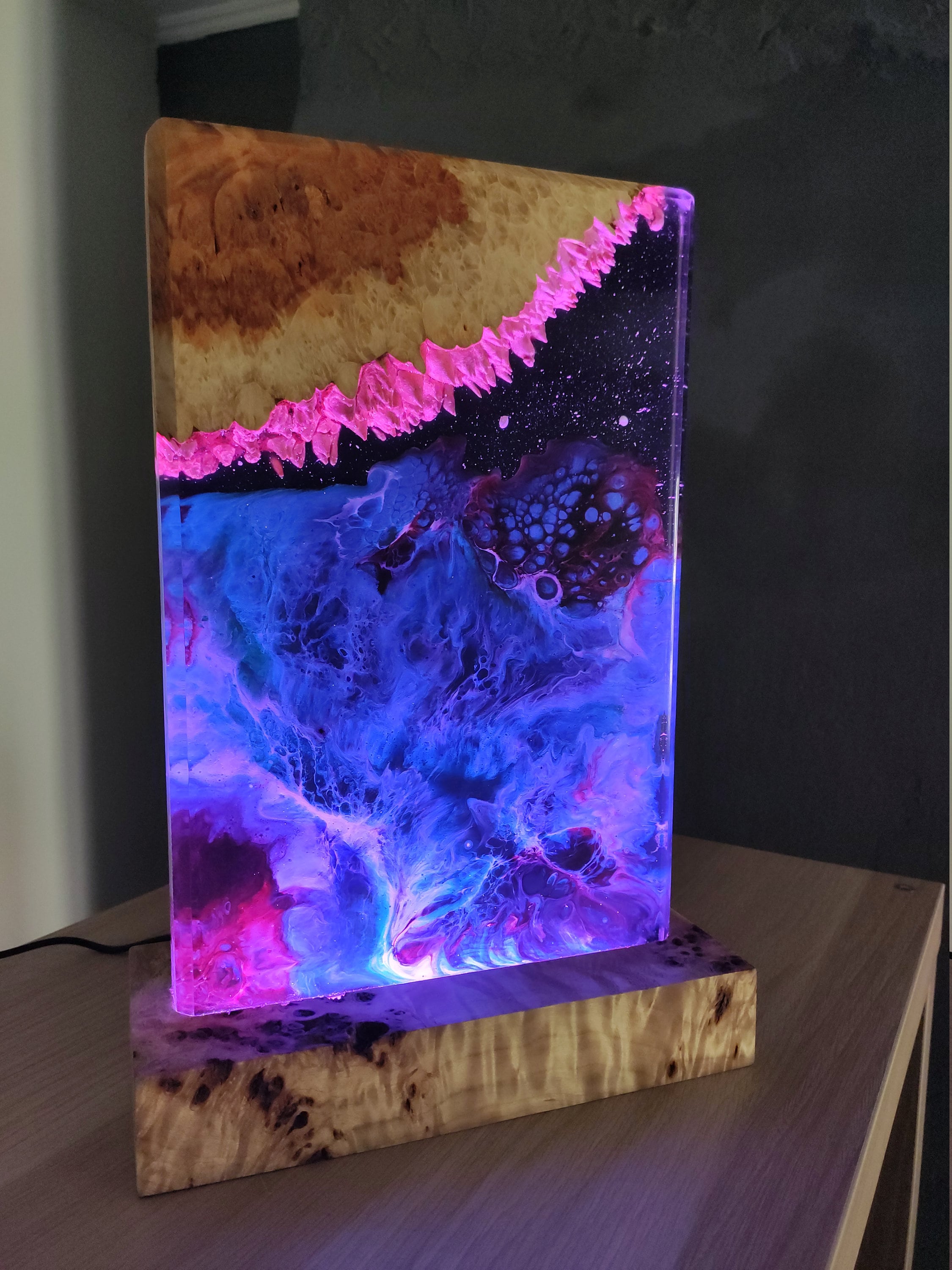 Night Light Lamp Epoxy Resin Wood Epoxy lamp Epoxy Resin Etsy