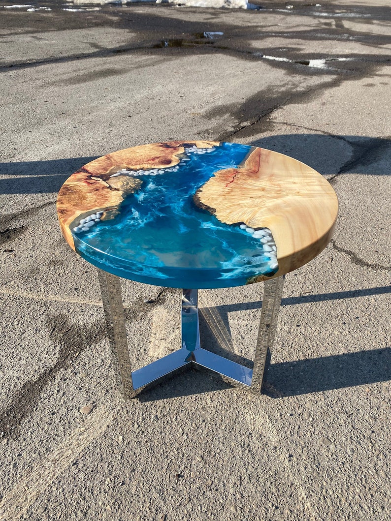 Handcrafted Table River Coffee Table Round Epoxy Resin Table Etsy