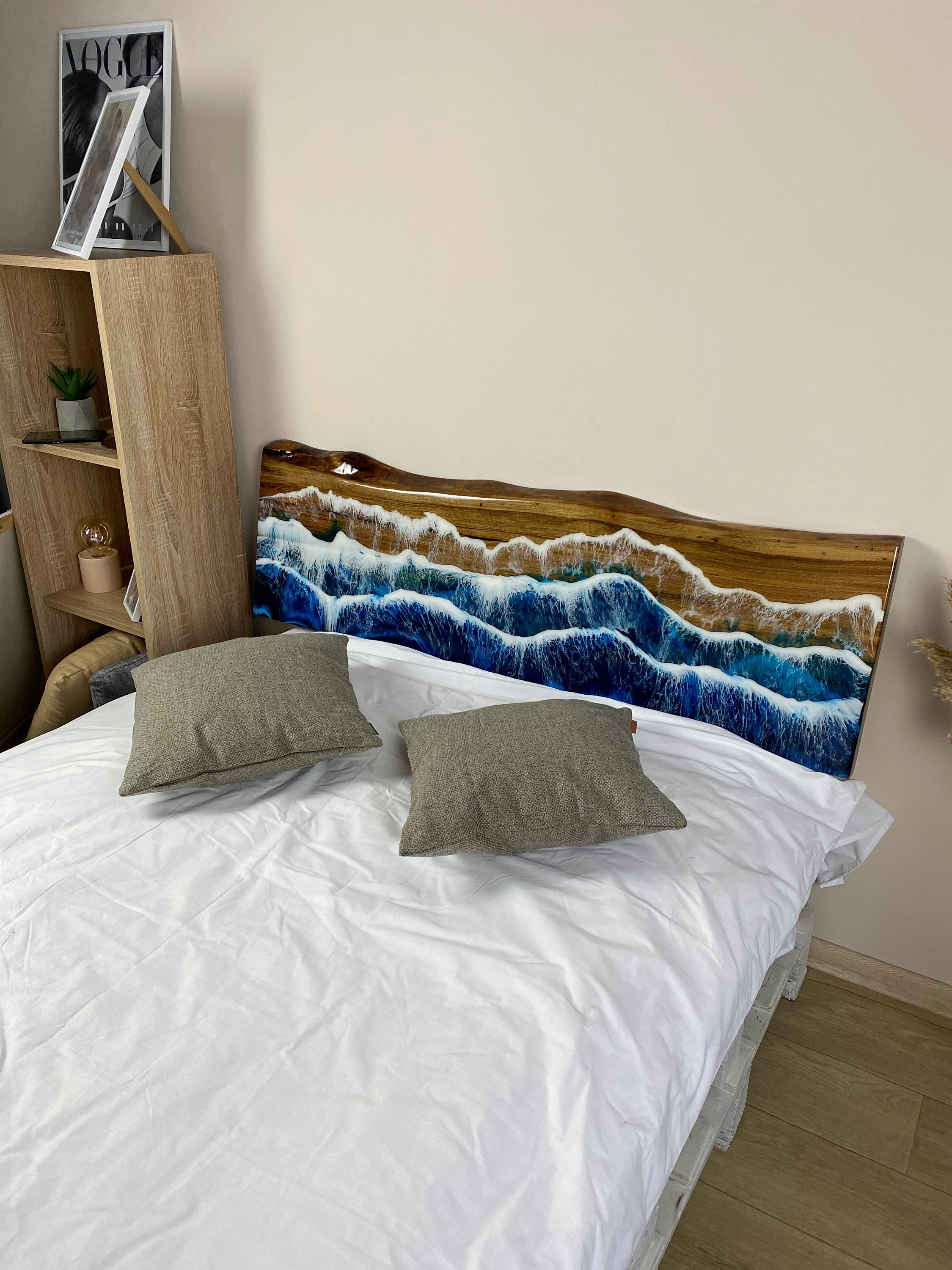 Epoxy wood sale headboard