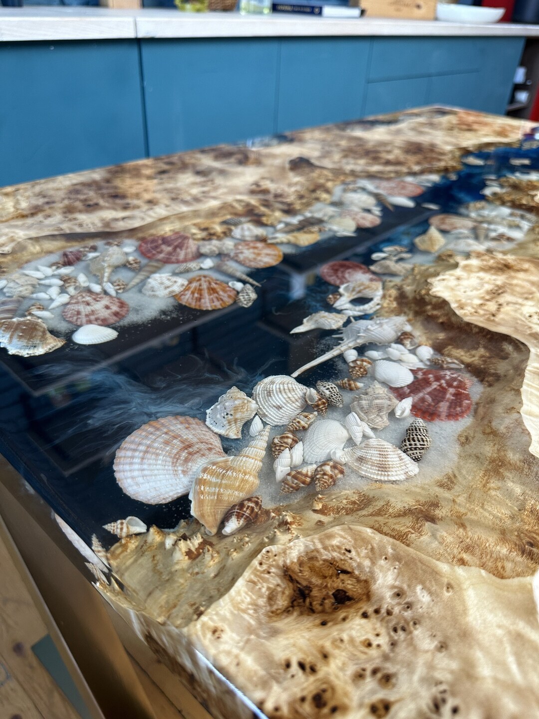 Custom Order Dining Table Ocean Sea Table Turquoise Table - Etsy