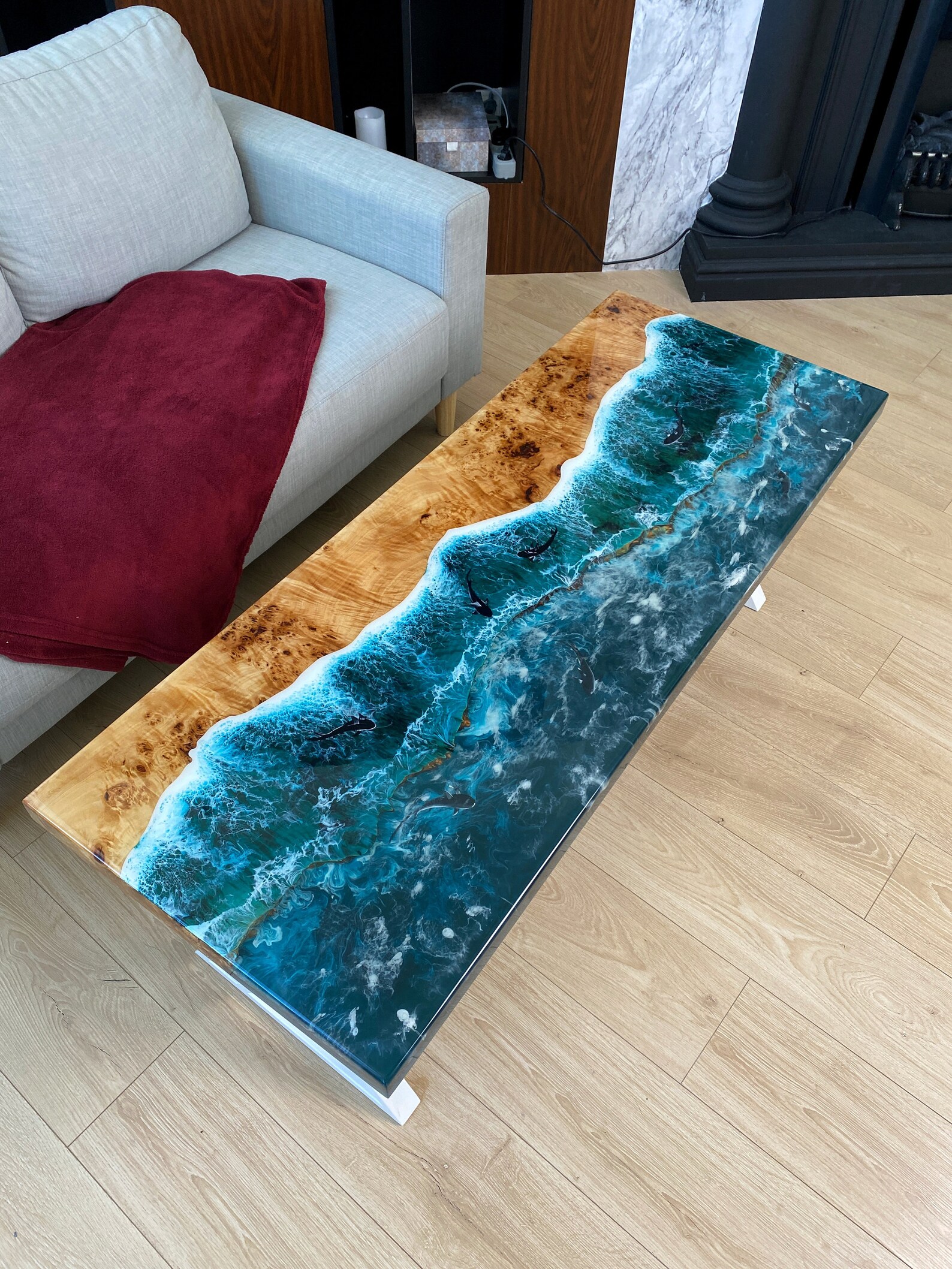 Ocean Resin Table Epoxy Table Epoxy Resin Ocean Coffee Etsy