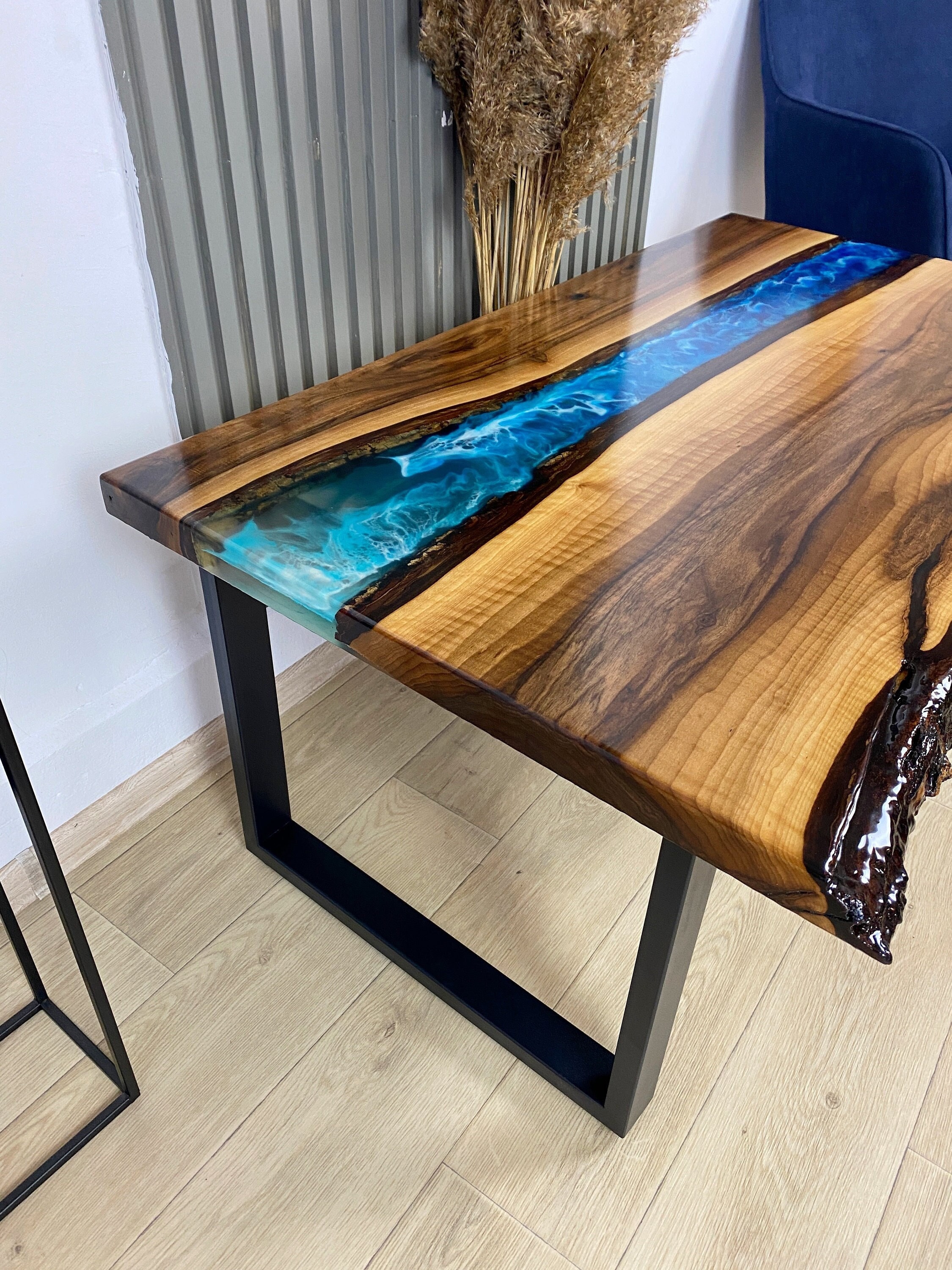 Blue Epoxy Table Epoxy Coffee Table River Blue Epoxy Table