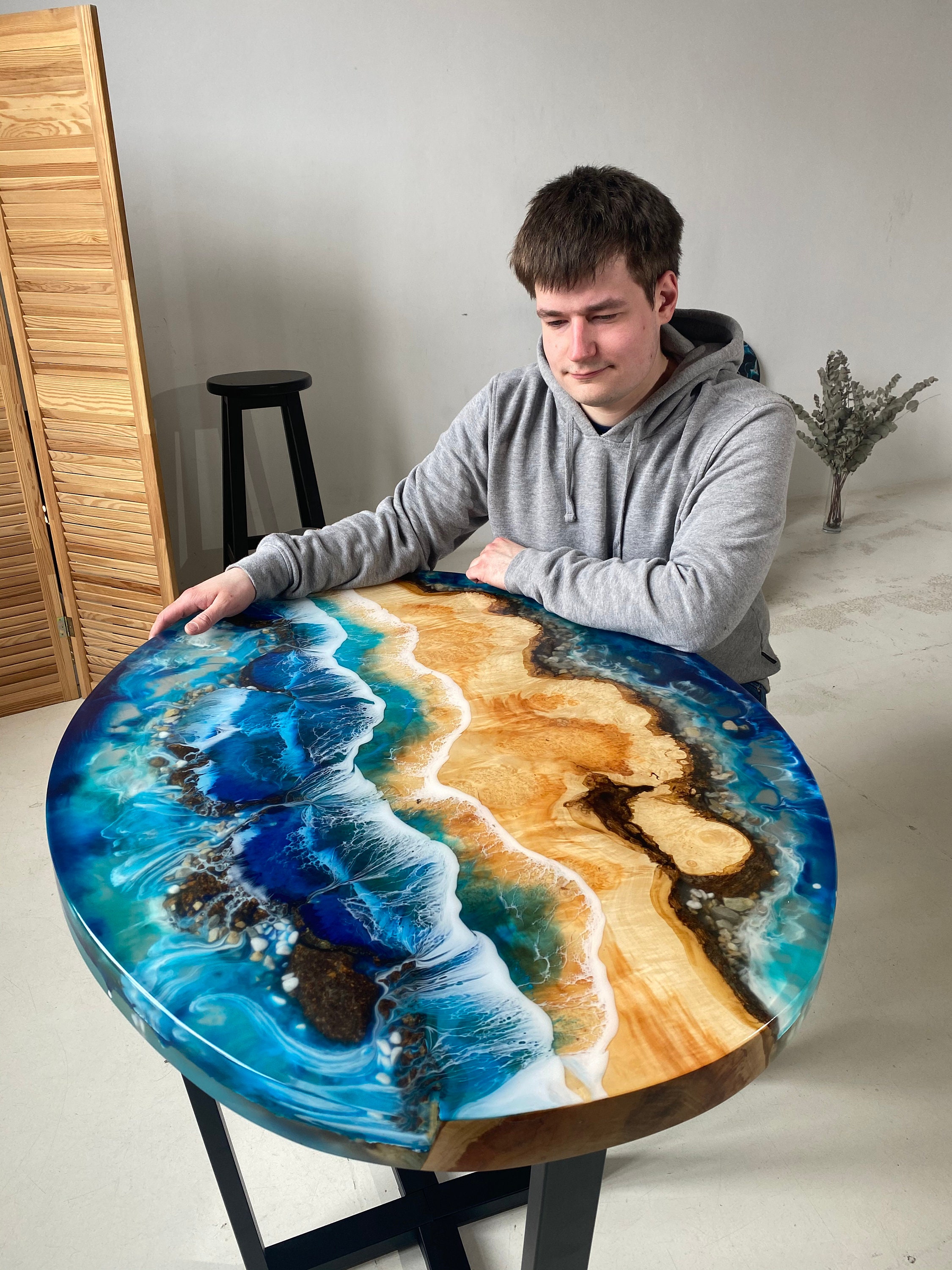 Custom Oval Table Custom Round Epoxy Table Resin Dining Etsy UK