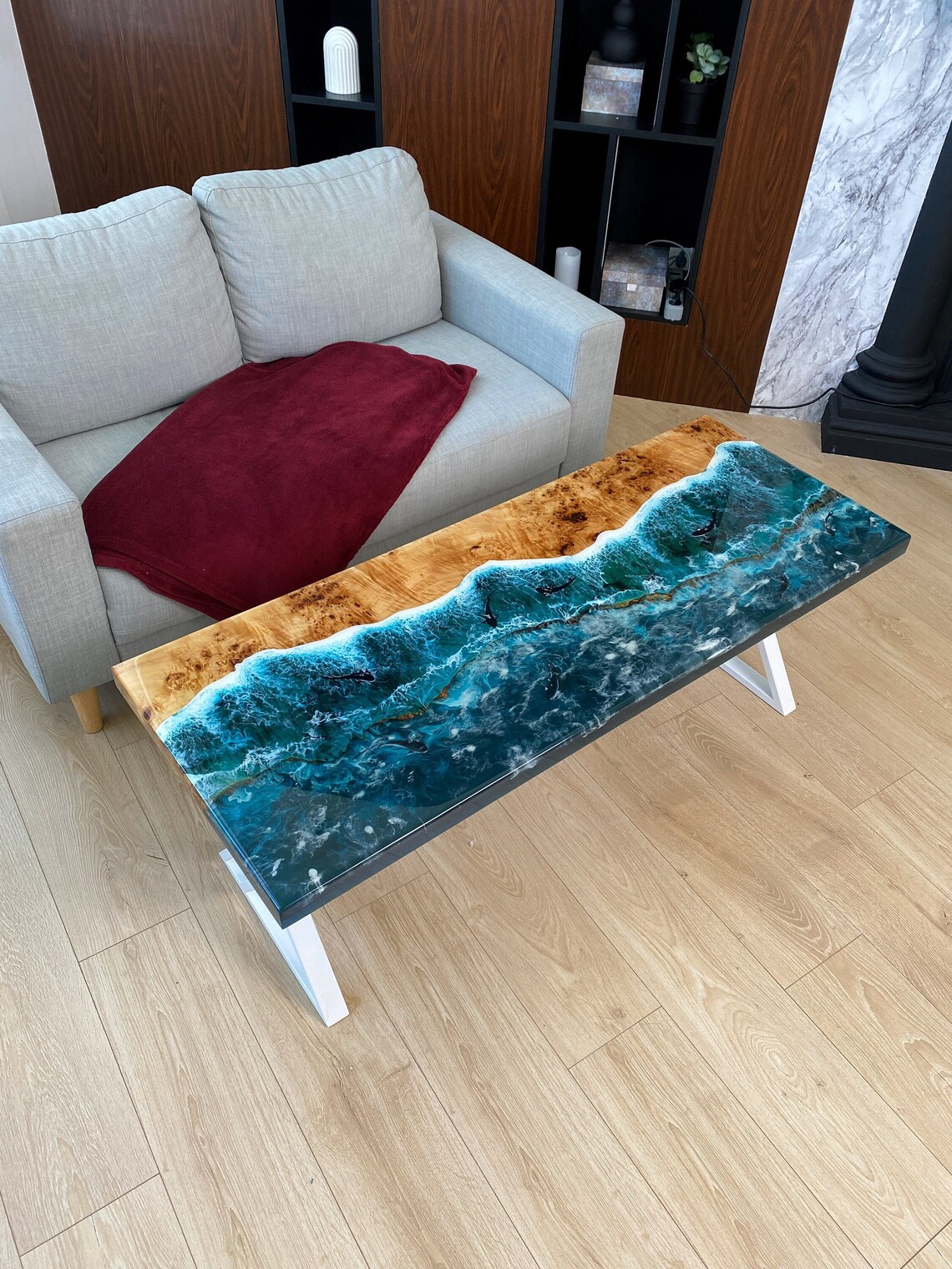 Ocean Resin Table Epoxy Table Epoxy Resin Ocean Coffee Etsy