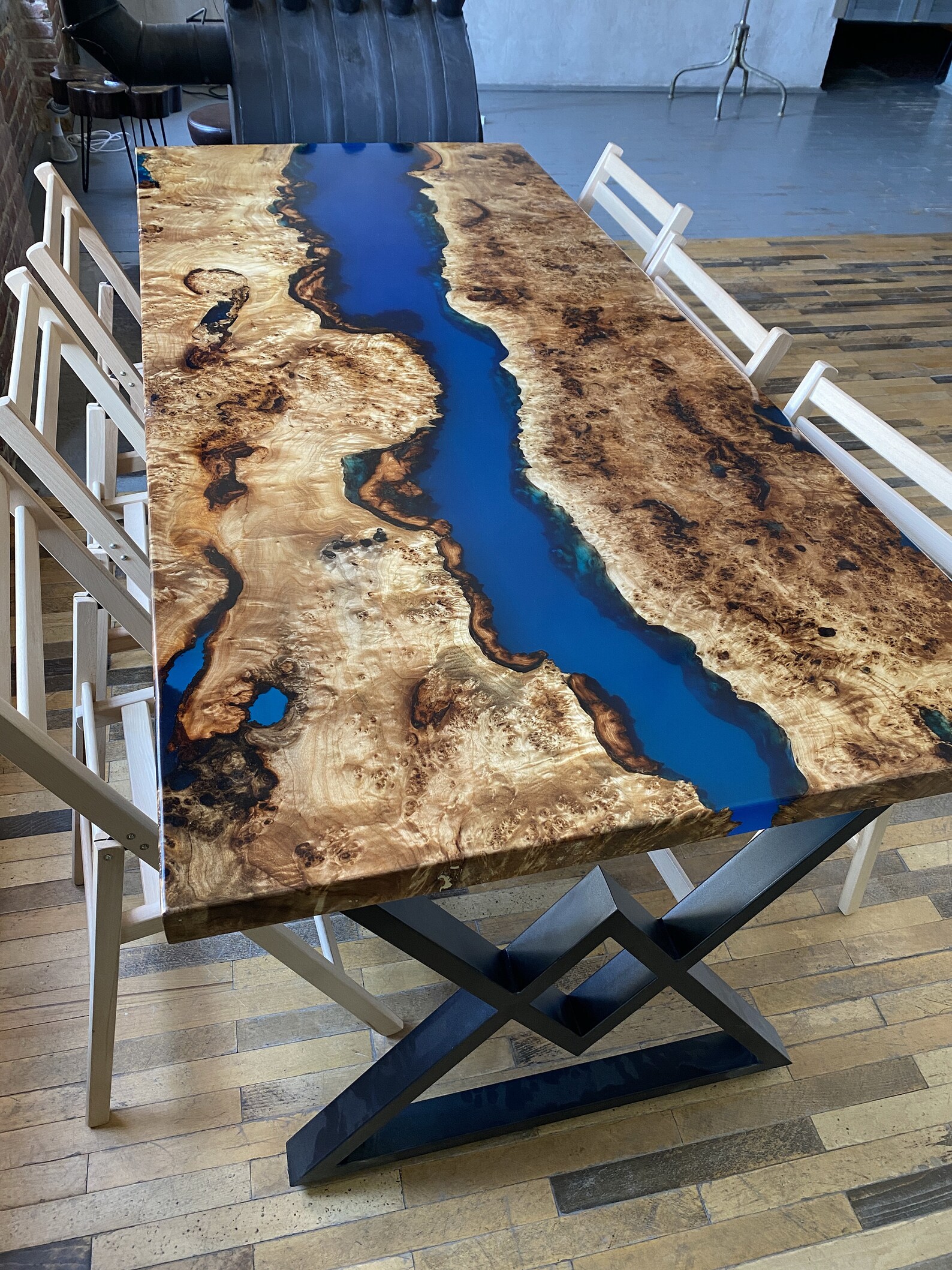 Large Dining Table for Kitchen Live Edge Epoxy Resin Table - Etsy