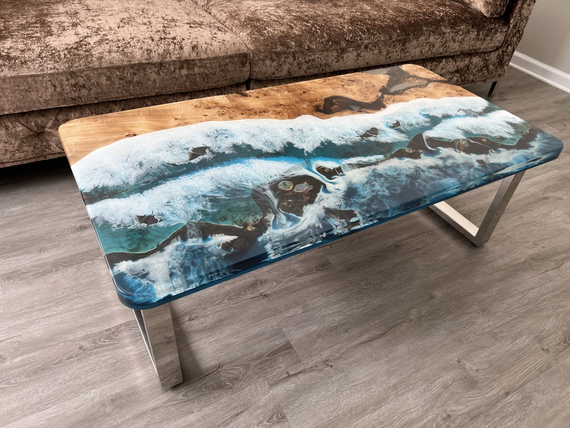 Ocean Epoxy Table Epoxy Resin Table Epoxy Kitchen Table End Etsy