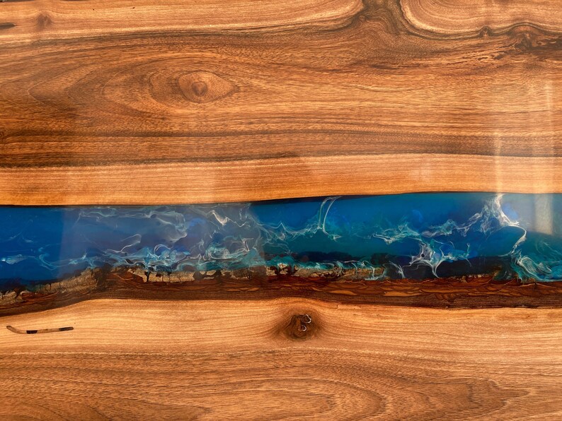 Epoxy Resin Wood Headboard Epoxy River Queen Headboard Etsy