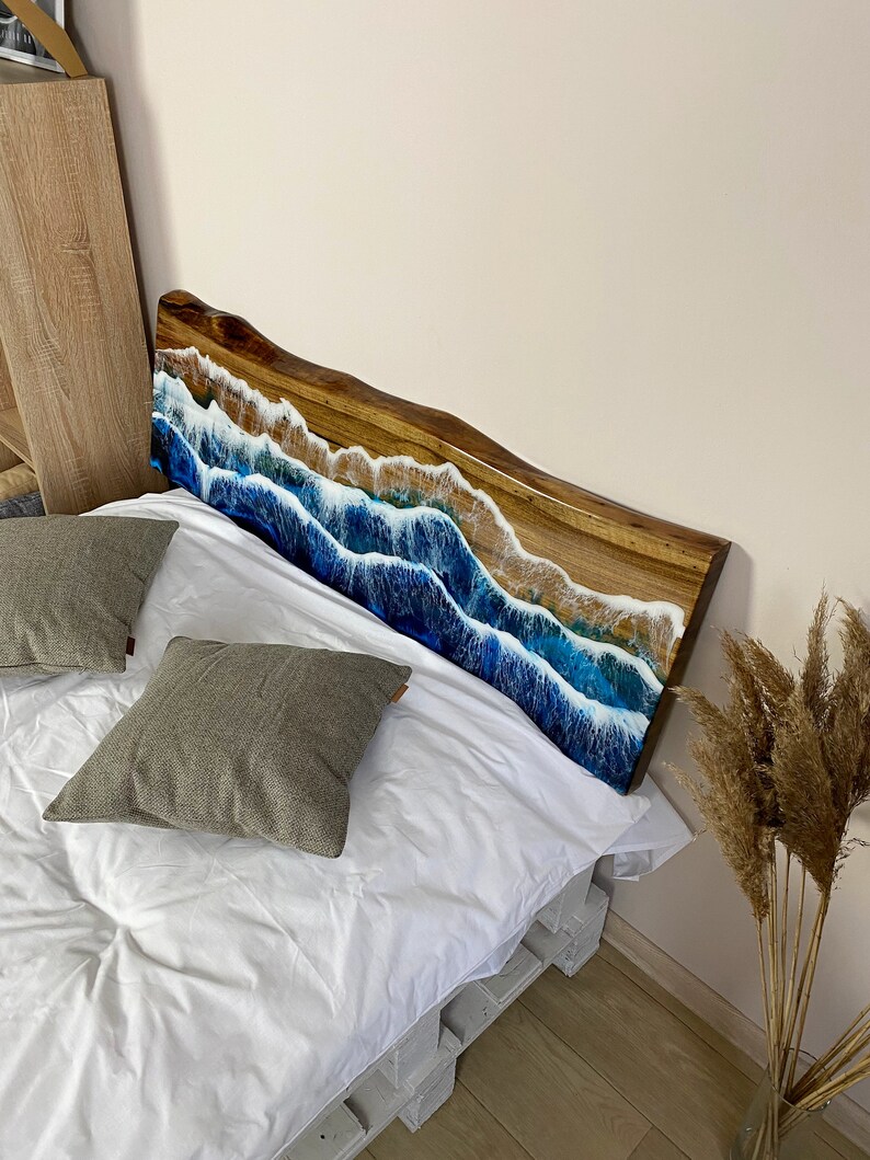 Custom Headboard Epoxy Resin Headboard Wooden Headboard Etsy