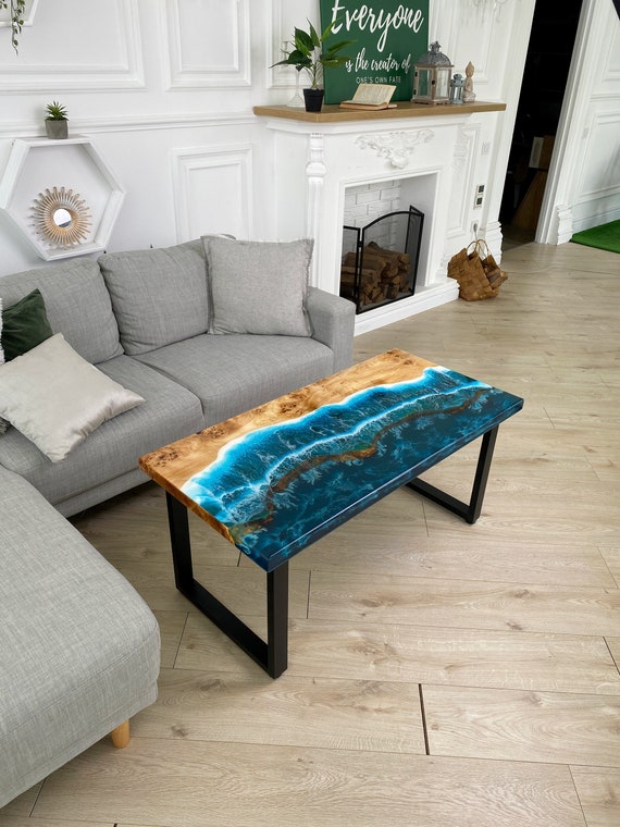 Buy Unique Round Resin End Tabletop Epoxy Coffee Tables Online in India -   in 2023