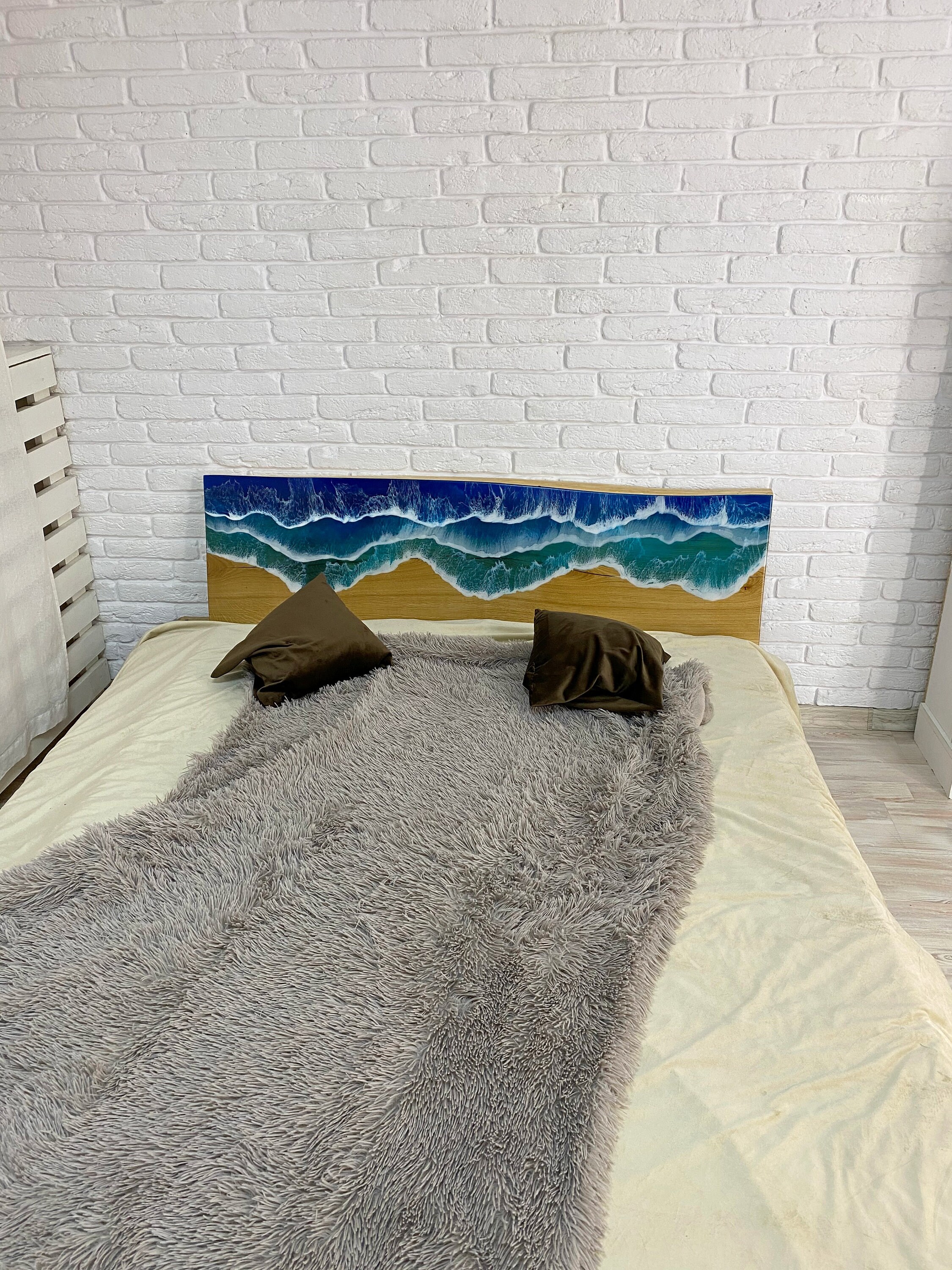 Epoxy Resin Wall Headboard Ocean Wave Twin Headboard Etsy