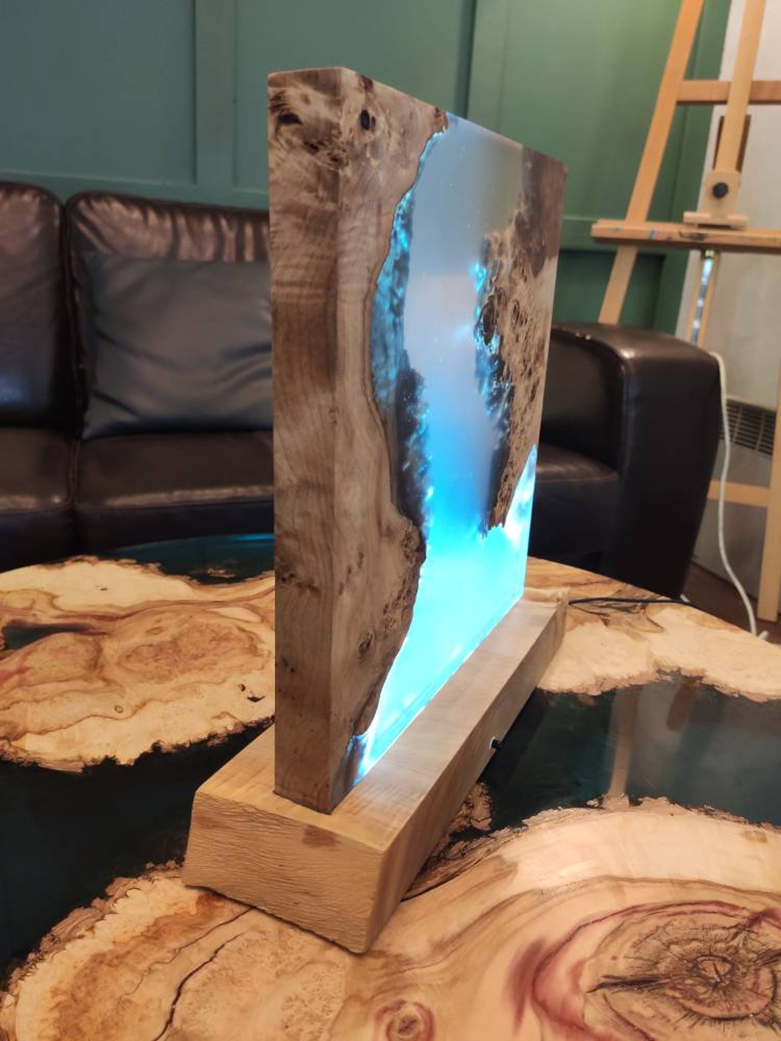 Epoxy Lamp Epoxy Resin Wood Night Light Lamp Vintage Wooden Etsy UK