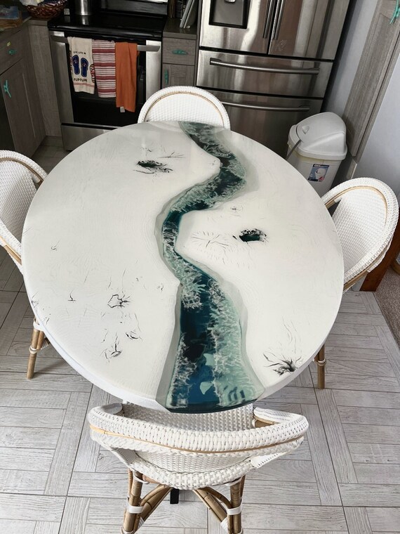 White Epoxy Table Epoxy Resin Oval Coffee Table Epoxy River Etsy