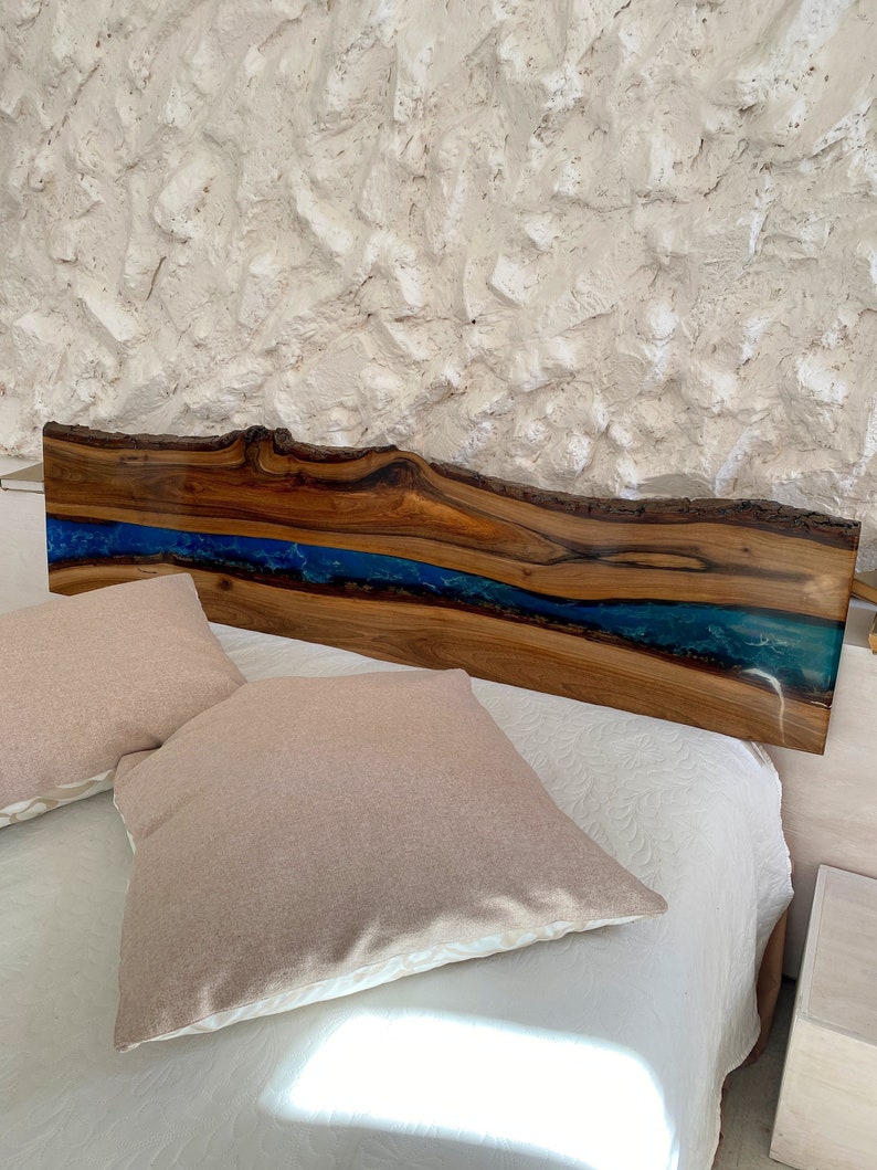 Epoxy Resin Wood Headboard Epoxy River Queen Headboard Etsy