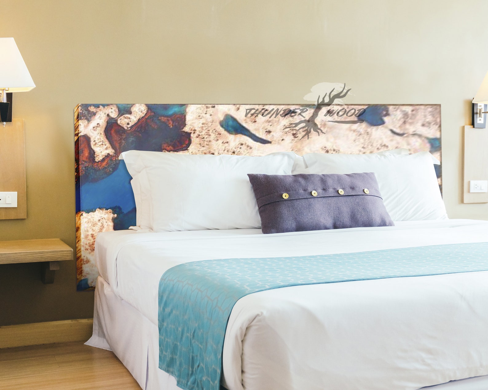 Live Edge Resin Headboard Wall Headboard Twin Headboard Etsy